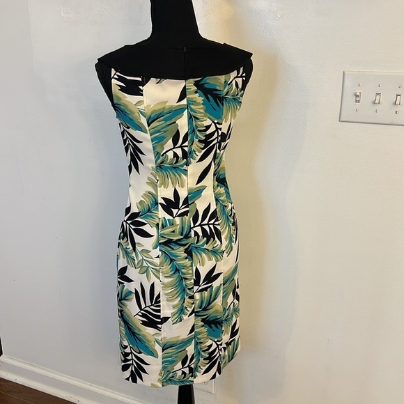 AB Studio Tropical Form Fitting Spandex Midi Dress, Sz. 2. - Picture 6 of 11